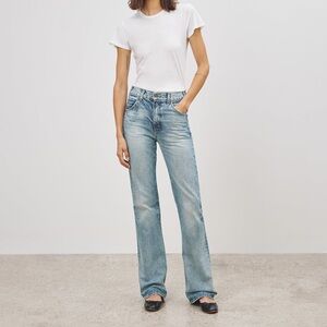 Nili Lotan Joan Jean NWT straight leg high rise in light summer wash size 24